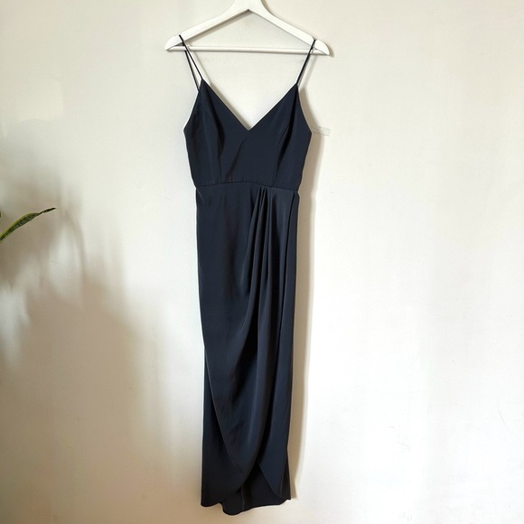Shona Joy Core Cocktail Classic Draped Dress In Charcoal Size US 2 - Picture 3 of 9